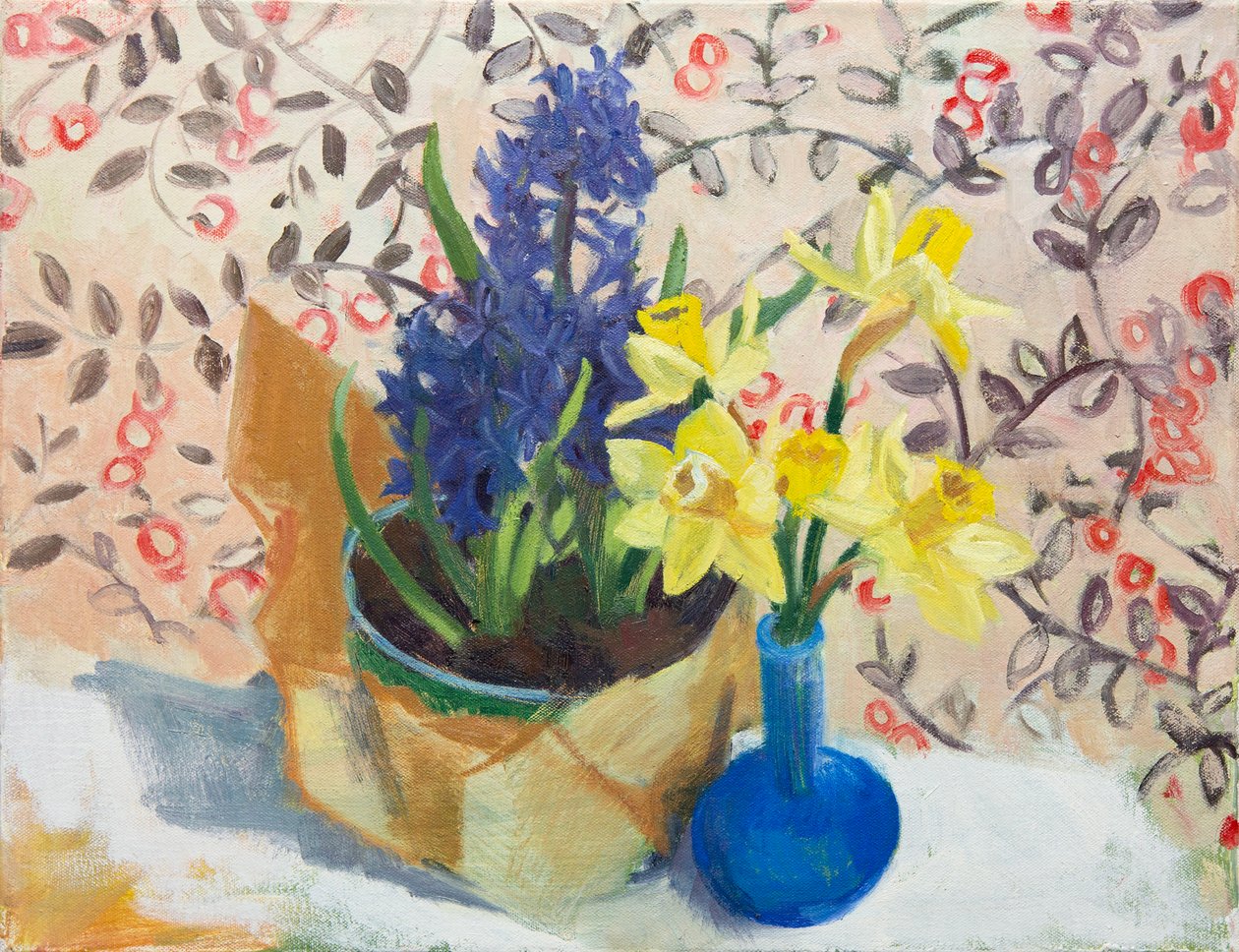 Jarní květiny (uvnitř), 2015 (olej na plátně) od Megan Williamson
