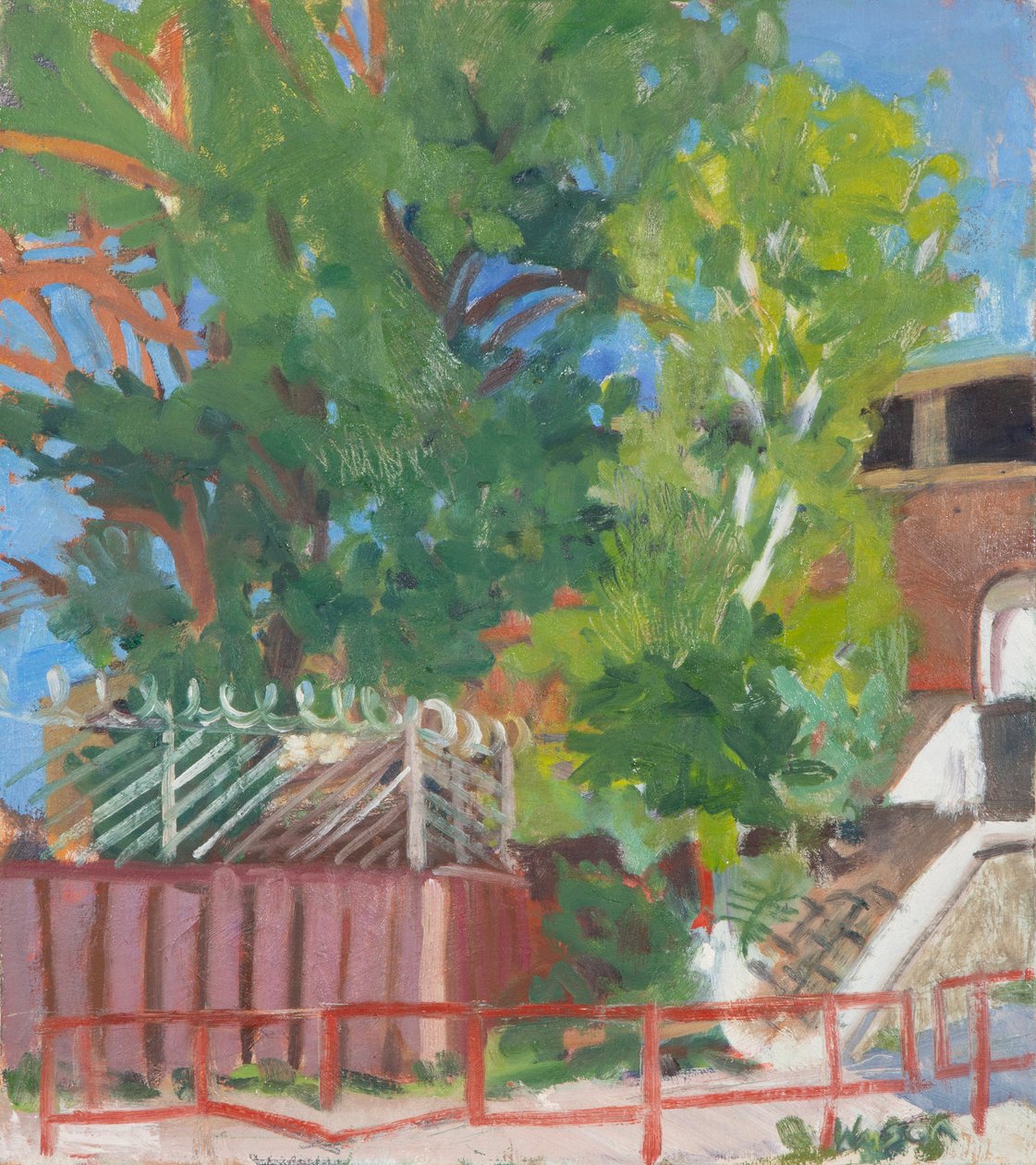 Tři ploty, 2012 (olej na plátně) od Megan Williamson