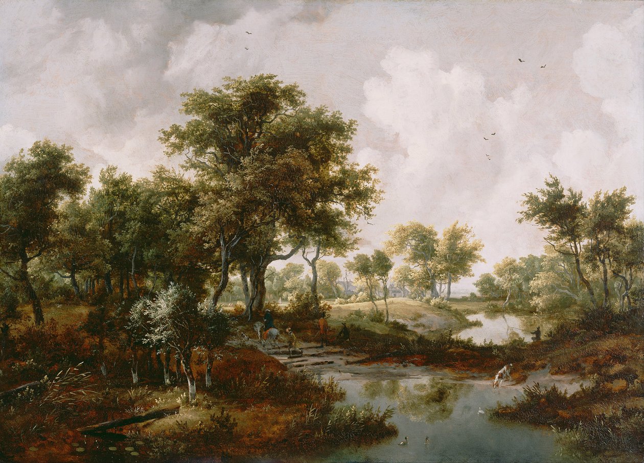Zalesněná krajina, 1667 od Meindert Hobbema