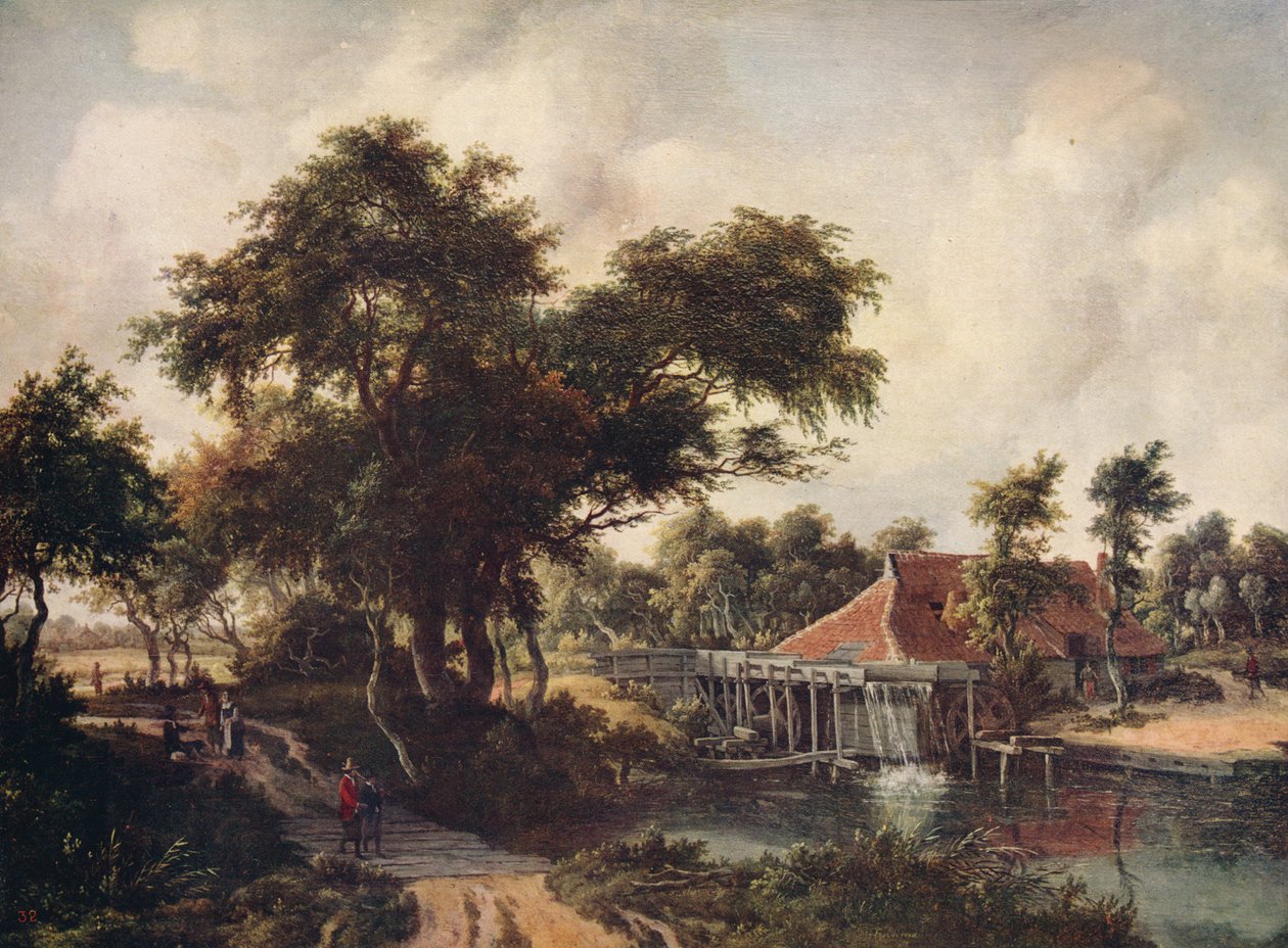 Krajina s vodním mlýnem, c1665, c1915 od Meindert Hobbema