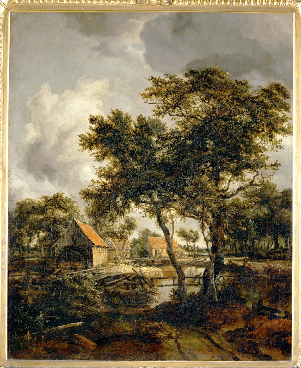 Le Moulin a eau - vodní mlýn ... od Meindert Hobbema