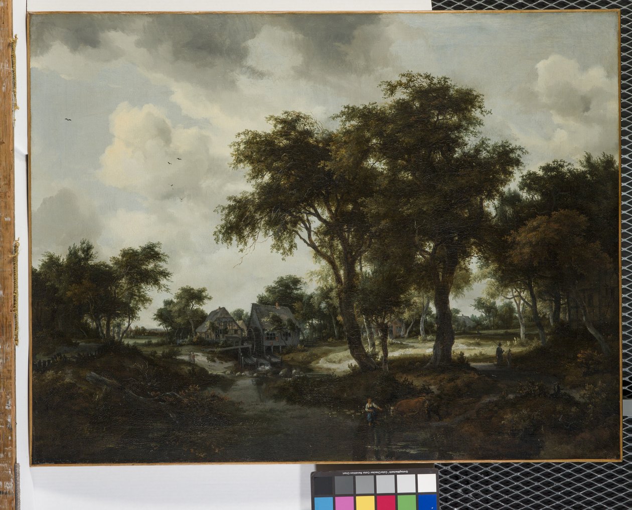Vodní mlýn (The Trevor Landscape) (olej na plátně) od Meindert Hobbema