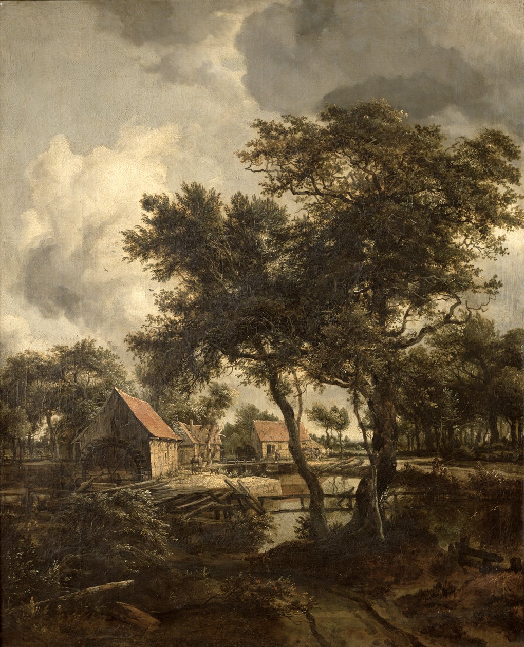 Vodní mlýn, kolem roku 1660 od Meindert Hobbema