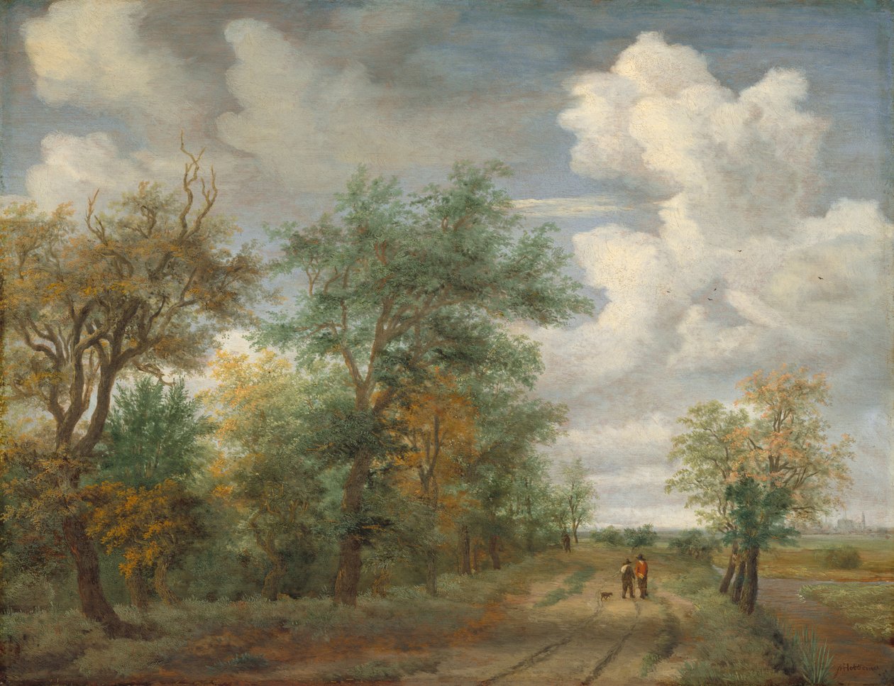 Zalesněná krajina s postavami, c. 1658. od Meindert Hobbema
