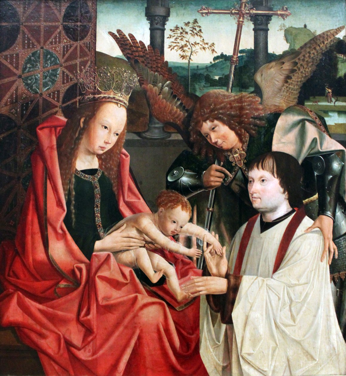 Maria s dítětem, archanděl Michael a dárce od Meister des Antwerpener Marien Tryptichons