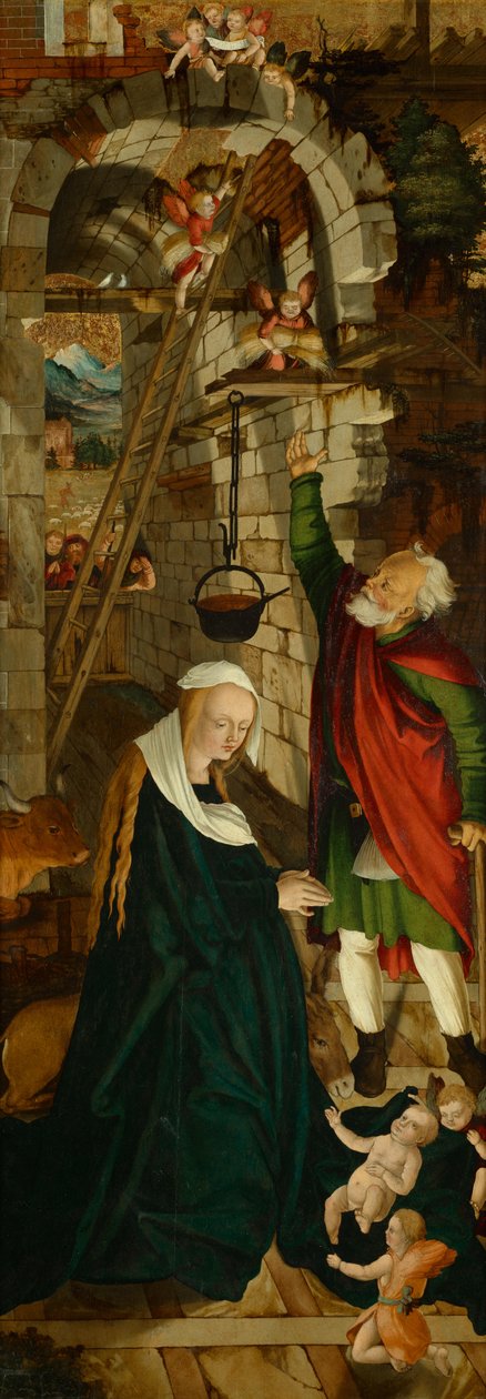 Narození Krista od Meister der Oberfalkensteiner Altarflügel