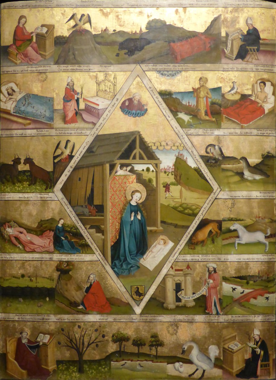 Obrana doktríny nedotčeného panenství Nejsvětější Matky od Meister der Ottobeurer Marientafel