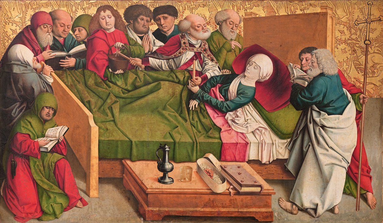 Smrt Panny Marie, ústřední panel tzv. Pretschlaipferova triptychu od Meister von Großgmain