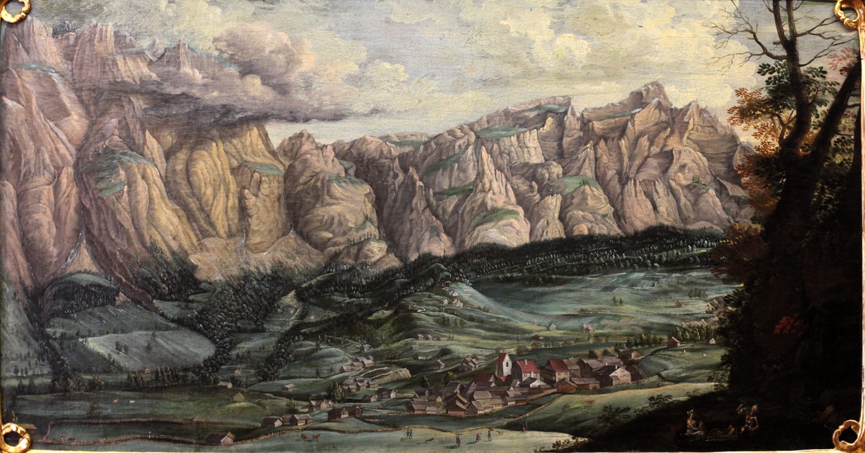 Panoramatický výhled na Leukerbad od Melchior Füssli