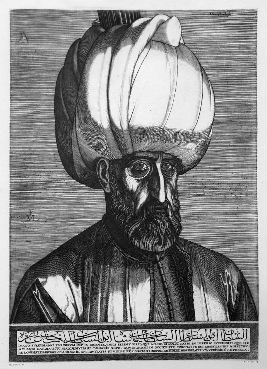 Suleiman the Magnificent, rytý v Konstantinopoli, 1559 od Melchior Lorck