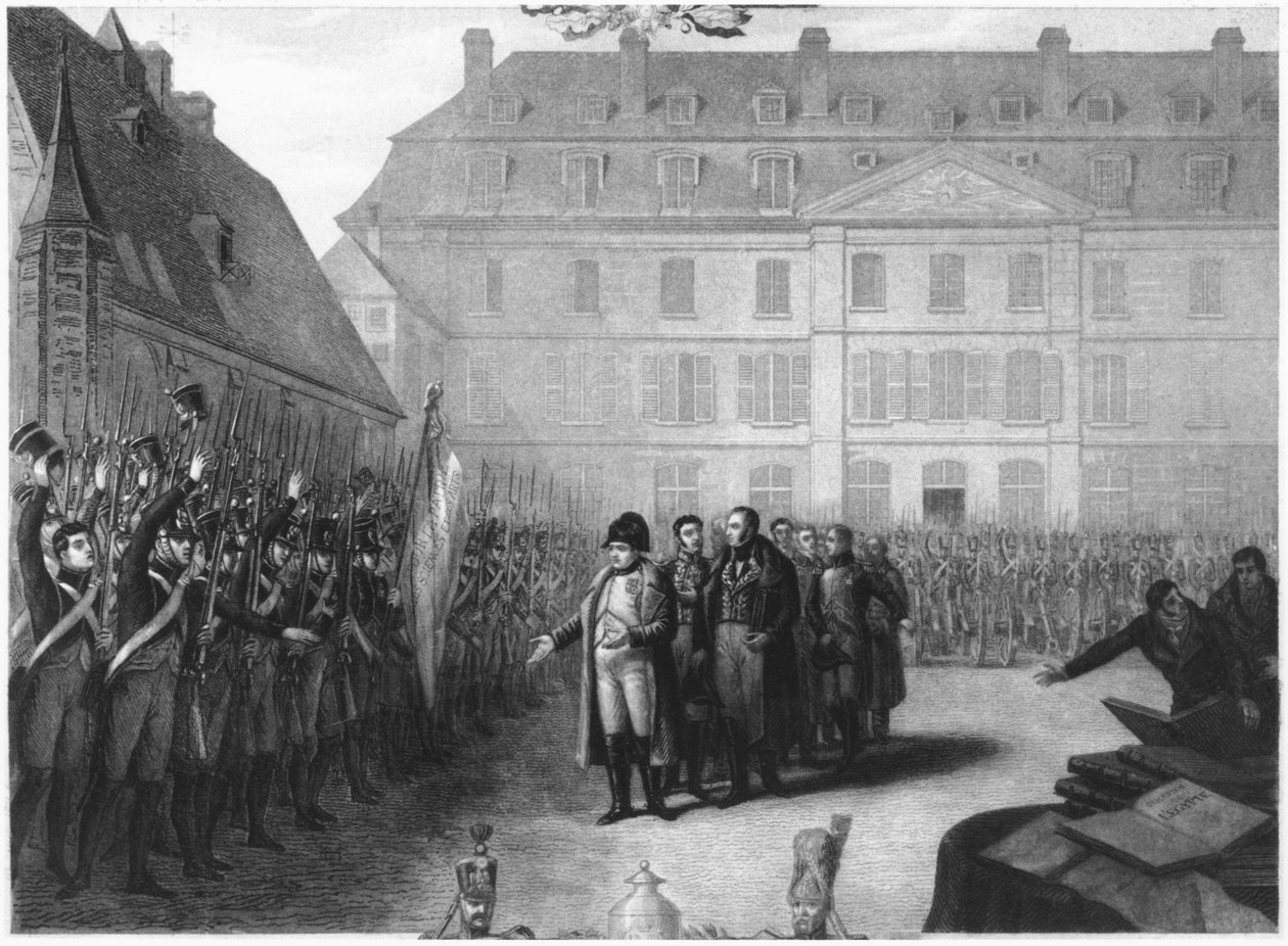 Napoleon (1769-1821) na návštěvě Ecole Polytechnique 25. dubna 1815 od Melchior Peronard