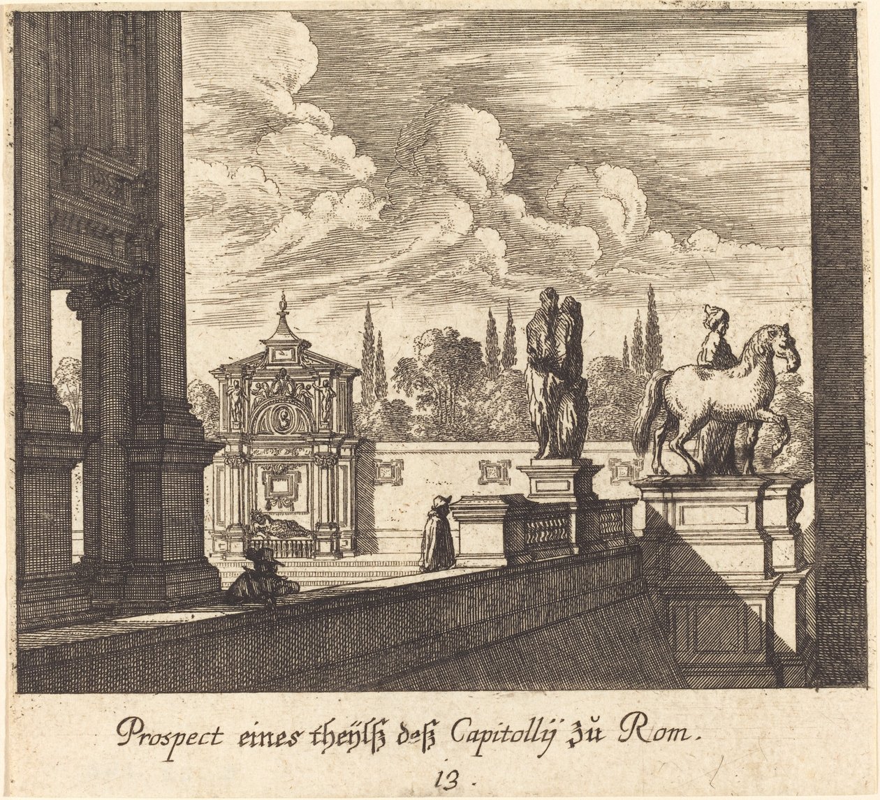 Kapitol, Řím od Melchior Küsel after Johann Wilhelm Baur