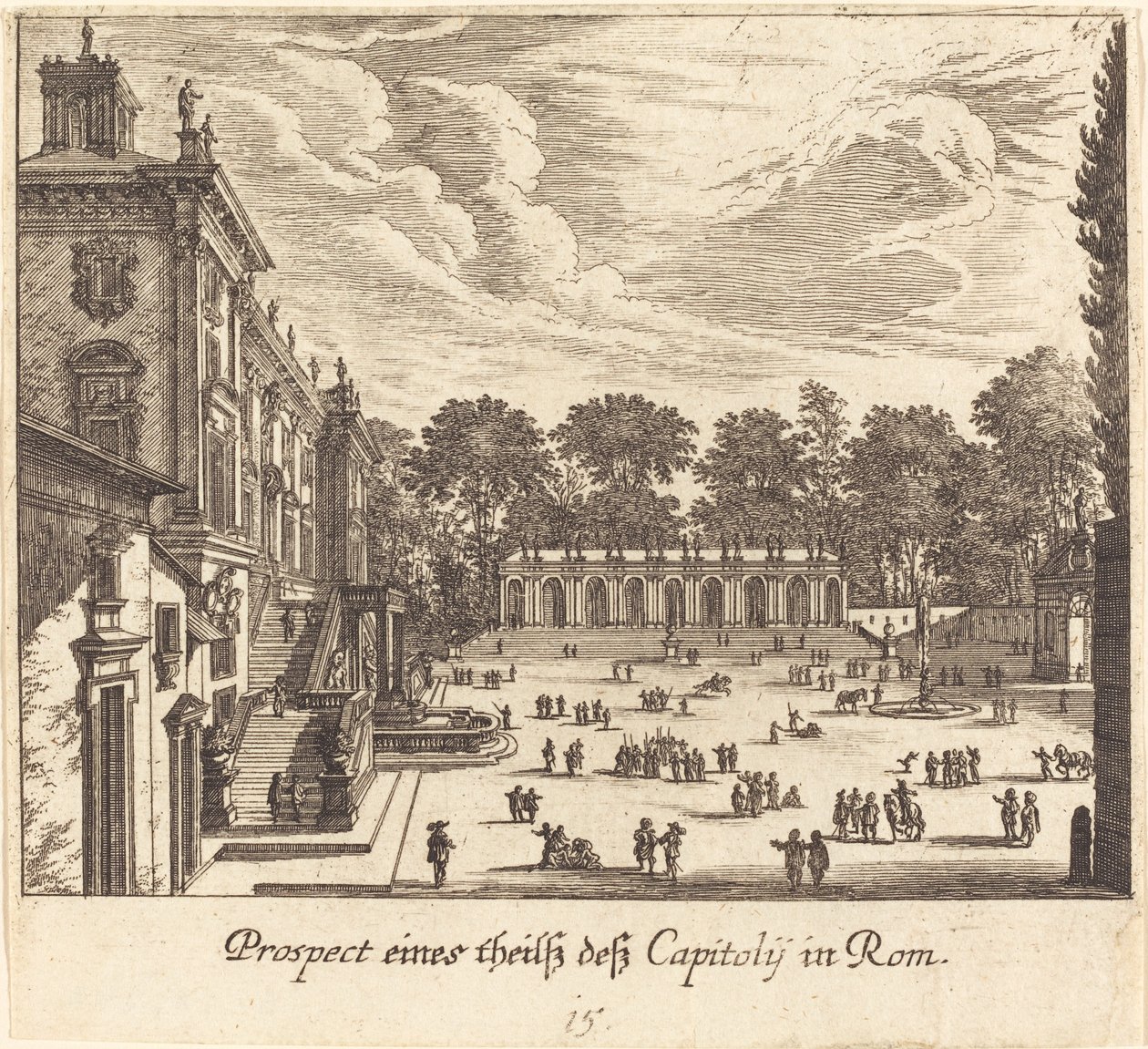 Kapitol, Řím od Melchior Küsel after Johann Wilhelm Baur