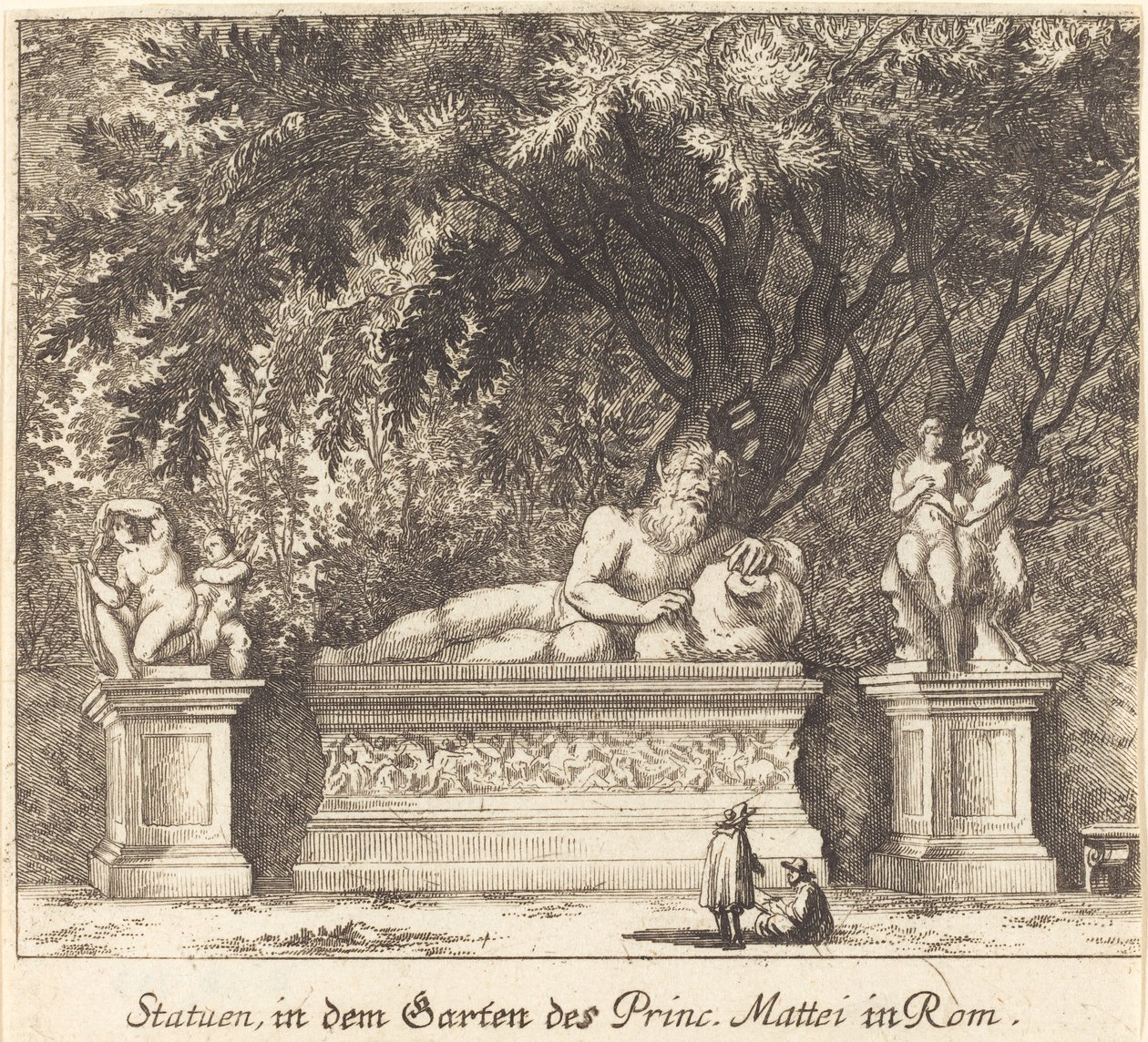 Zahrady prince Mattei, Řím od Melchior Küsel after Johann Wilhelm Baur