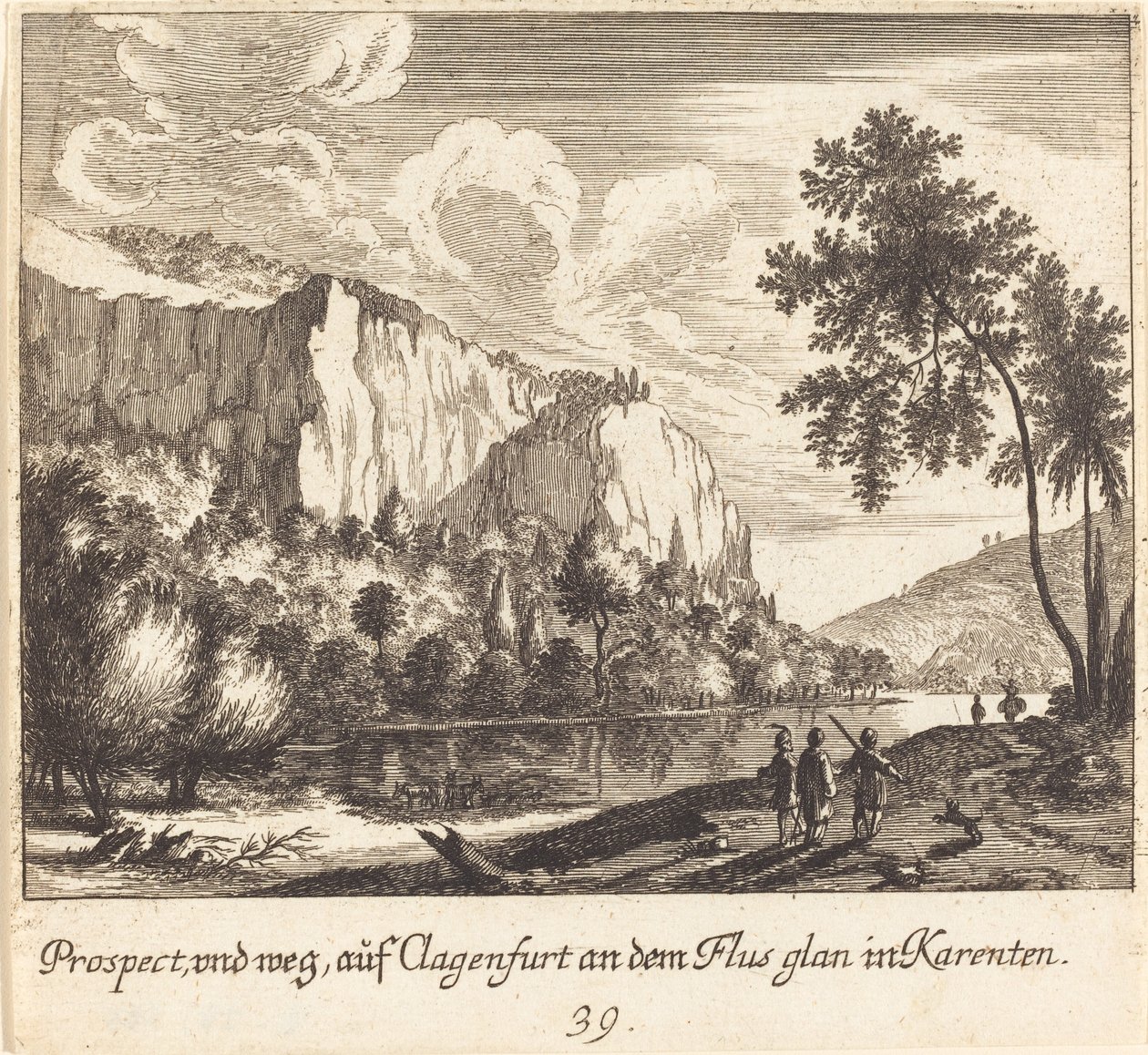 Mountain View, Klagenfurt od Melchior Küsel after Johann Wilhelm Baur