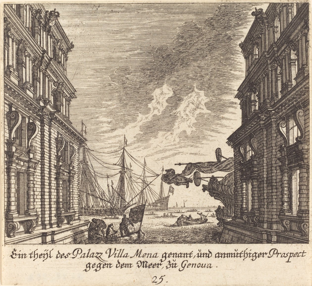 Palác Villamena, Janov od Melchior Küsel after Johann Wilhelm Baur