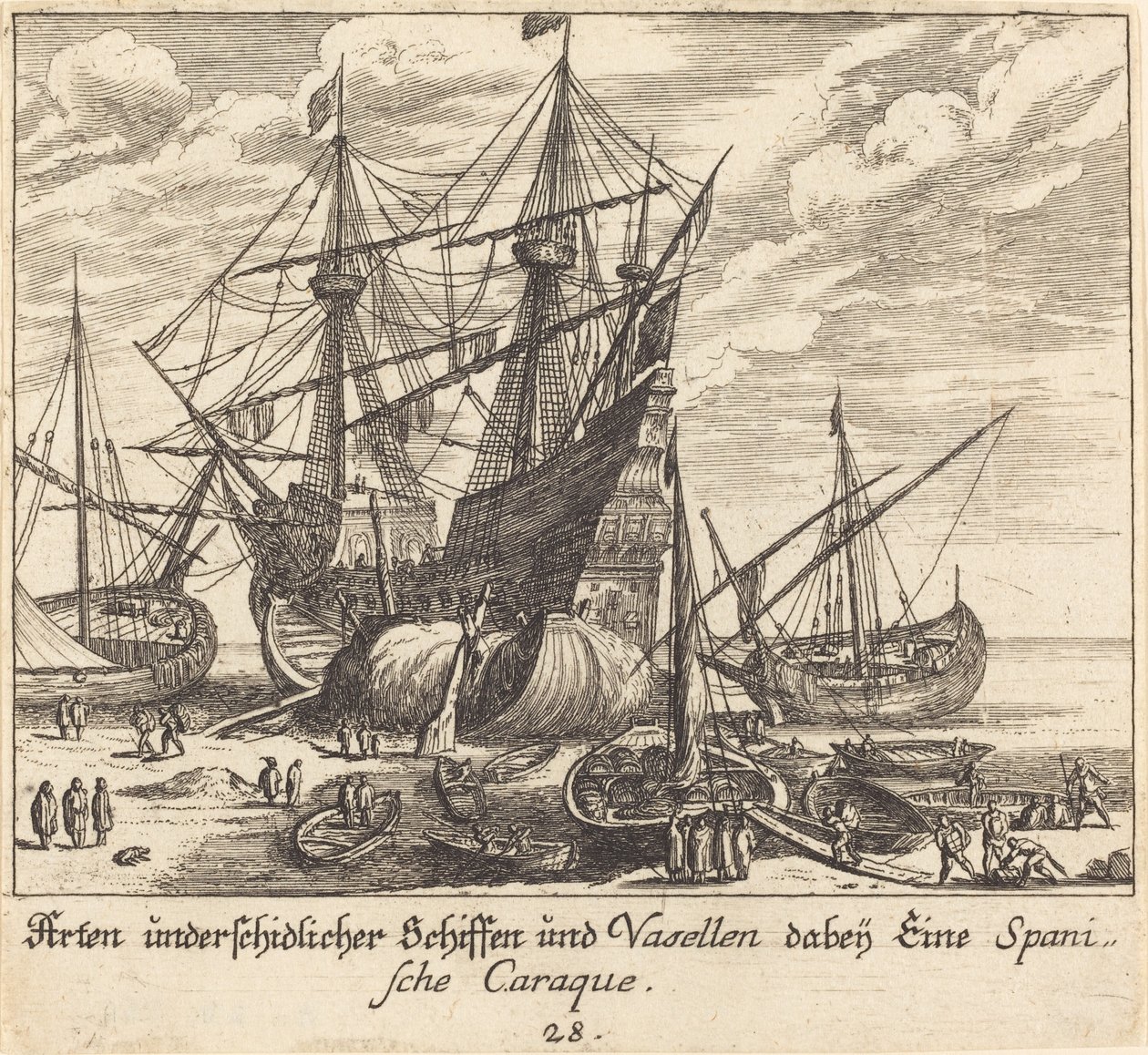 Lodě od Melchior Küsel after Johann Wilhelm Baur
