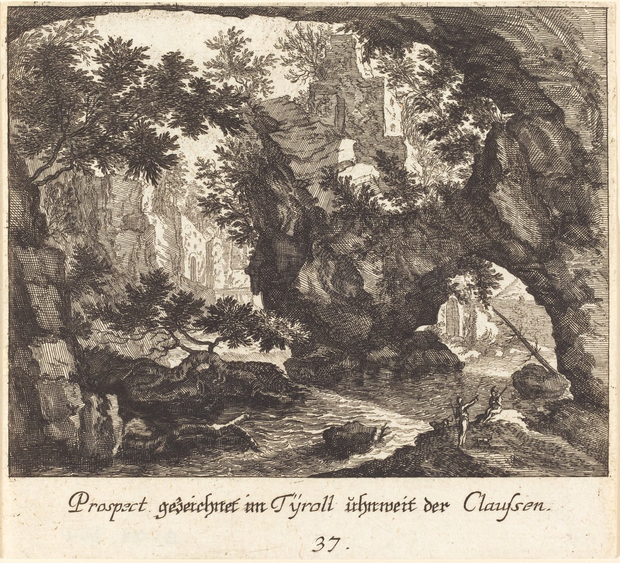 Tyrolská krajina od Melchior Küsel after Johann Wilhelm Baur