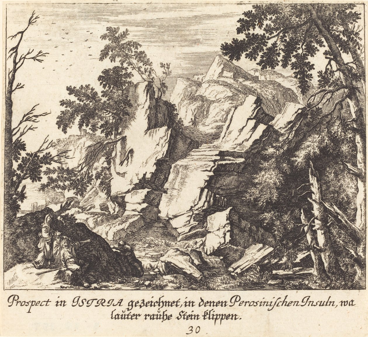 Pohled na Istrii od Melchior Küsel after Johann Wilhelm Baur