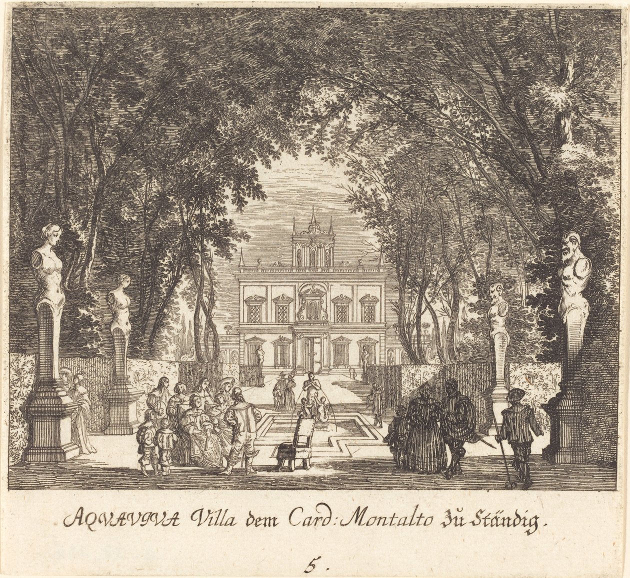 Villa Aquaviva od Melchior Küsel after Johann Wilhelm Baur