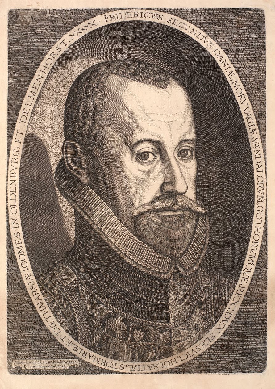 Portrét krále Frederika II od Melchior Lorck