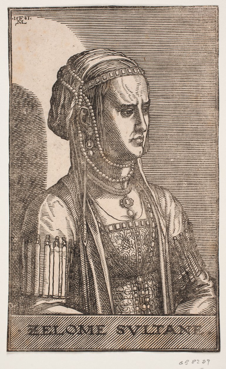 Sultaninde Portrét, poloviční profil do r.: SELOME SULTANE od Melchior Lorck