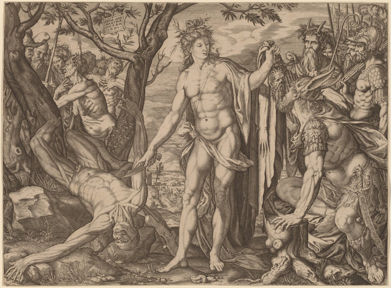 Apollo a Marsyas od Melchior Meier