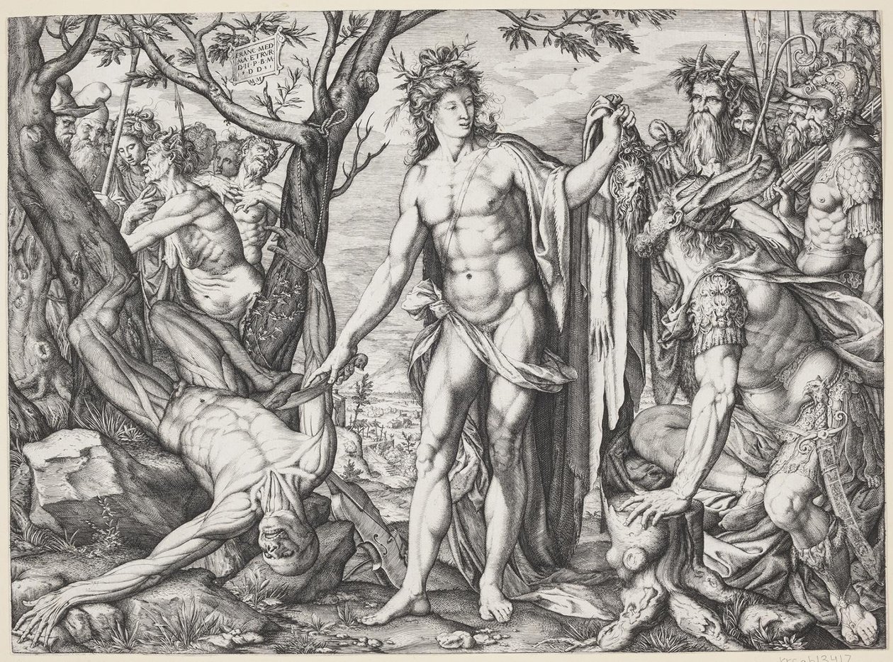 Apollo a Marsyas od Melchior Meier