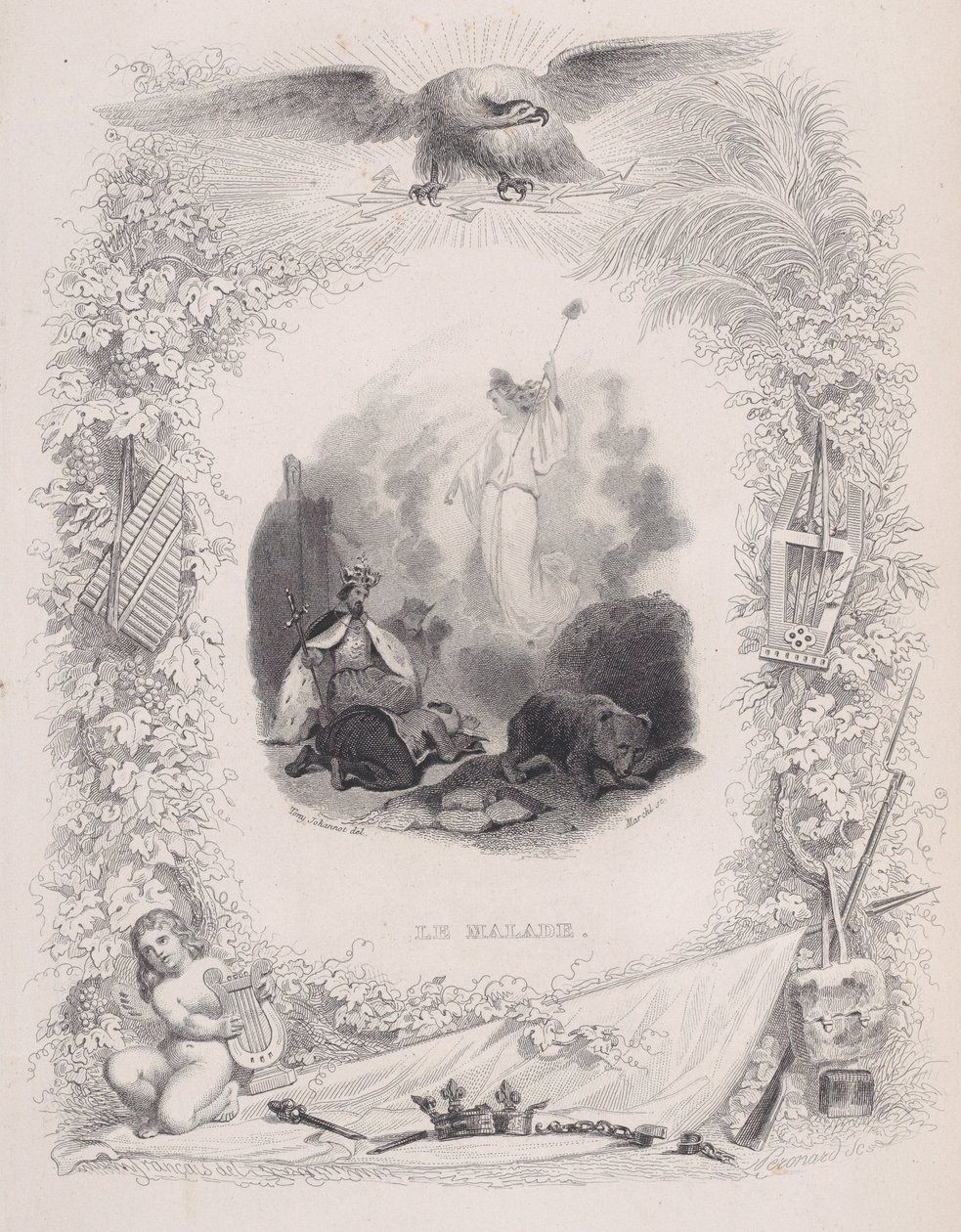 Nemoc, z Bérangerových písní, 1829 od Melchior Peronard