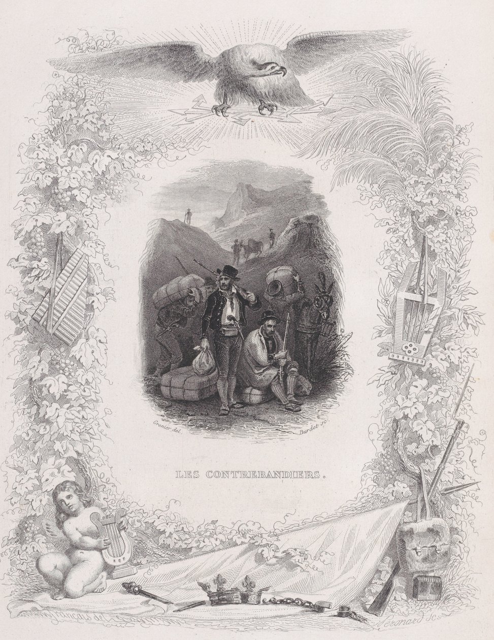 Pašeráci z Bérangerových písní, 1829 od Melchior Peronard