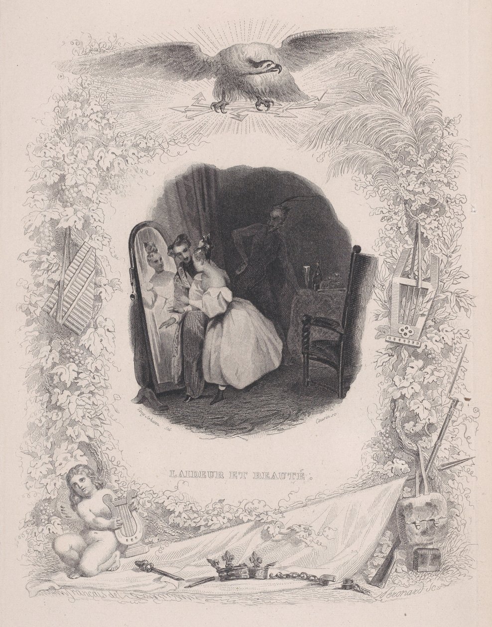 Ošklivost a krása z Bérangerových písní, 1829. od Melchior Peronard