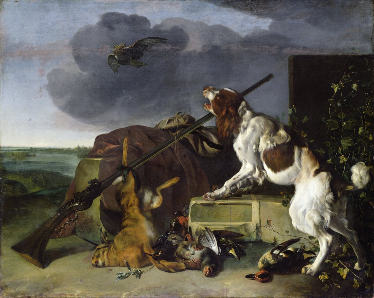 Pes bránící hru, 1658 od Melchior de Hondecoeter