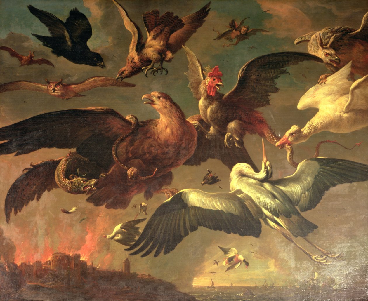 Války v nížinách Williama III (viz také 143658) od Melchior de Hondecoeter