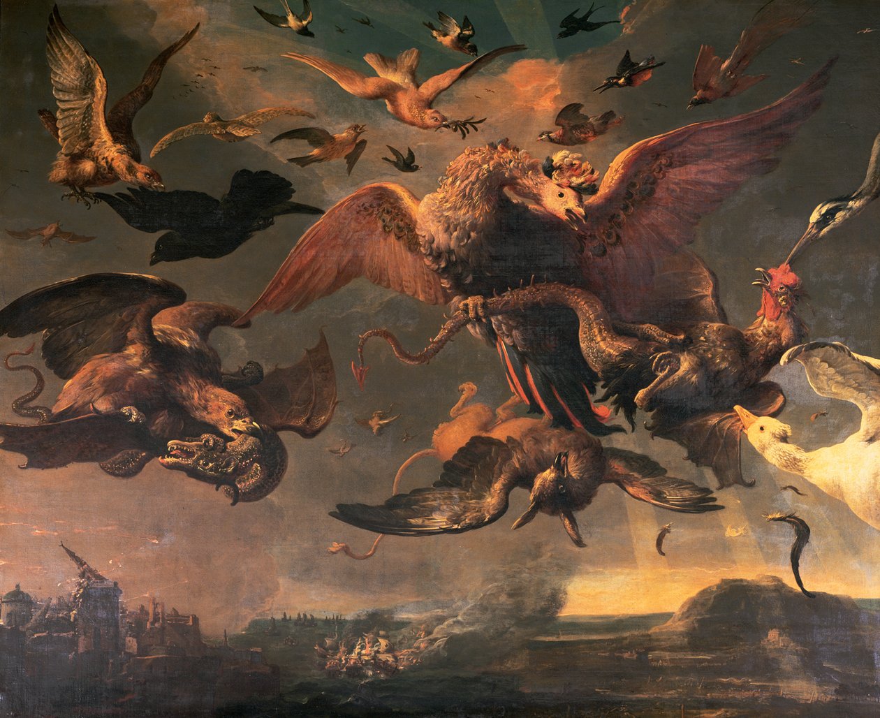 Války v nížinách Williama III (viz také 143659) od Melchior de Hondecoeter