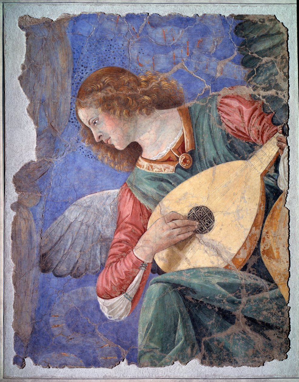 Anděl hrající na loutnu, asi 1480 (samostatná freska) od Melozzo da Forli