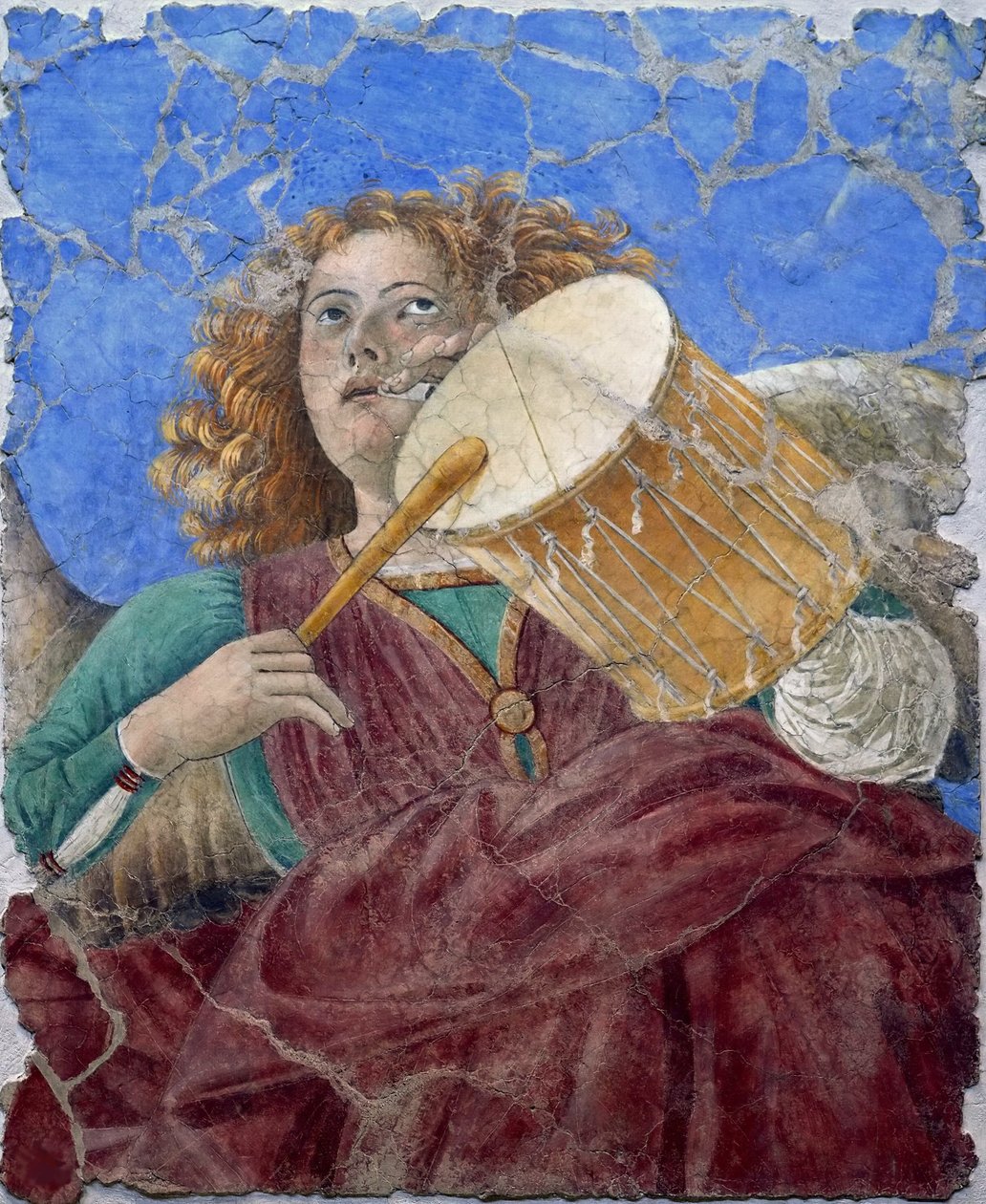 Hudební anděl od Melozza da Forliho, cca 1480 (freska) od Melozzo da Forli