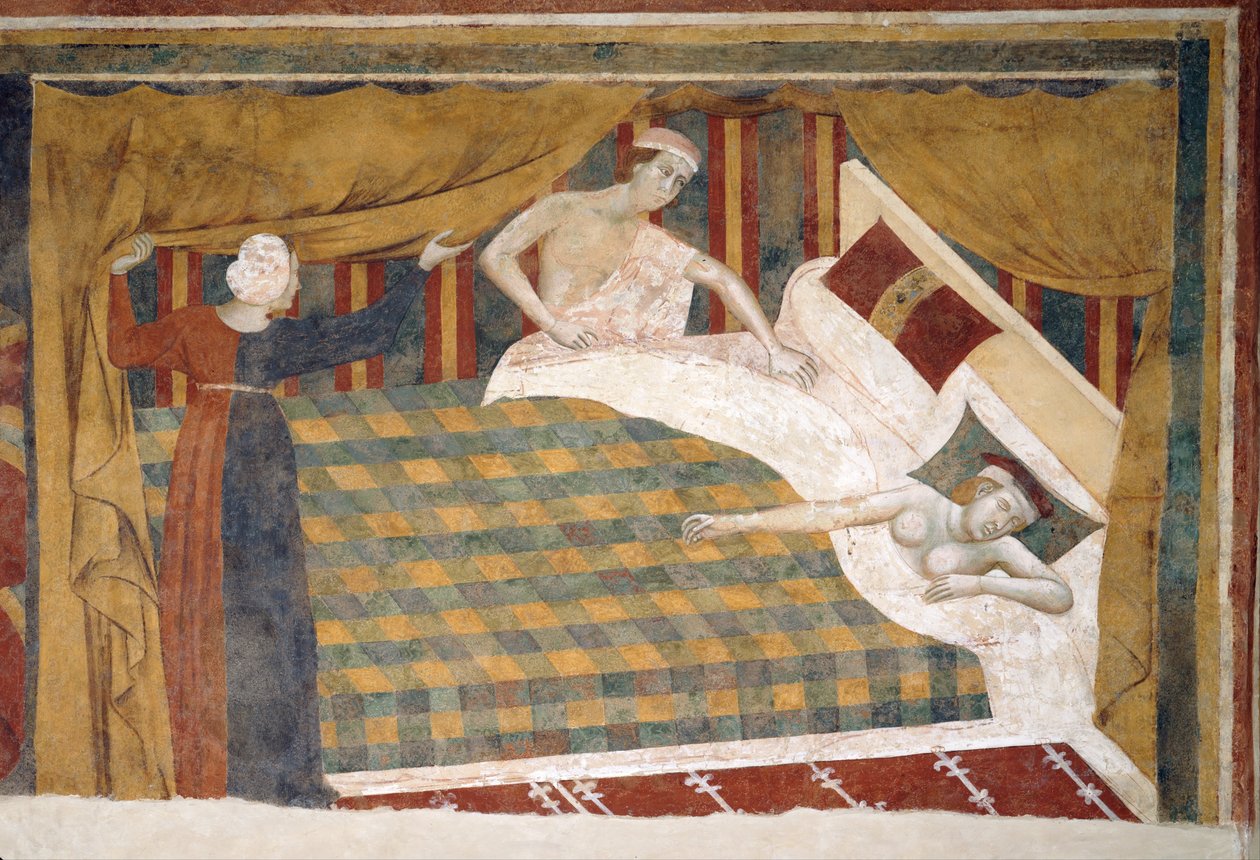 Scéna manželského života, cca 1306 od Memmo di Filippuccio