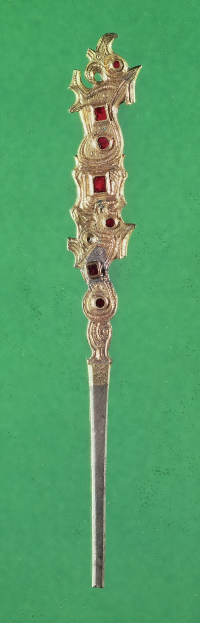 Odznak, Douvrend, Seine-Maritime (pozlacený kov a granát) od Merovingian