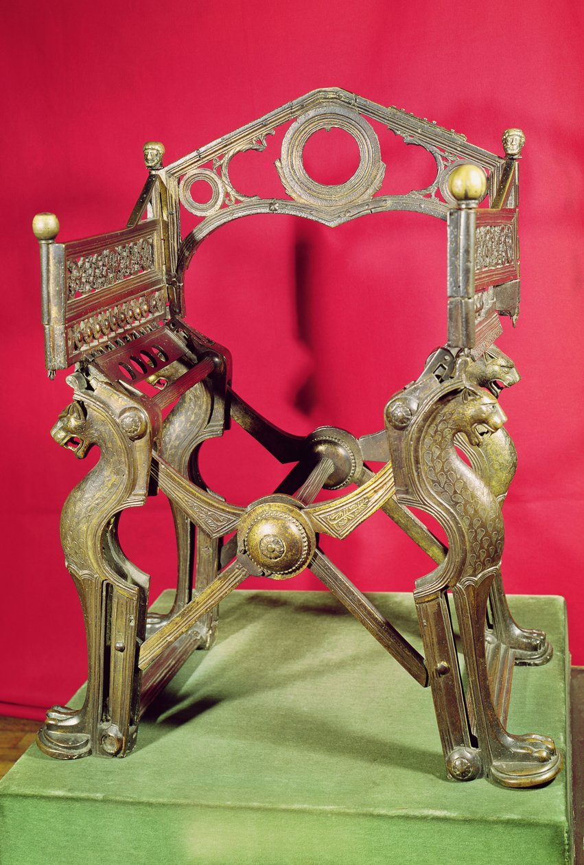 Trůn krále Dagoberta, (pozlacený kov) od Merovingian