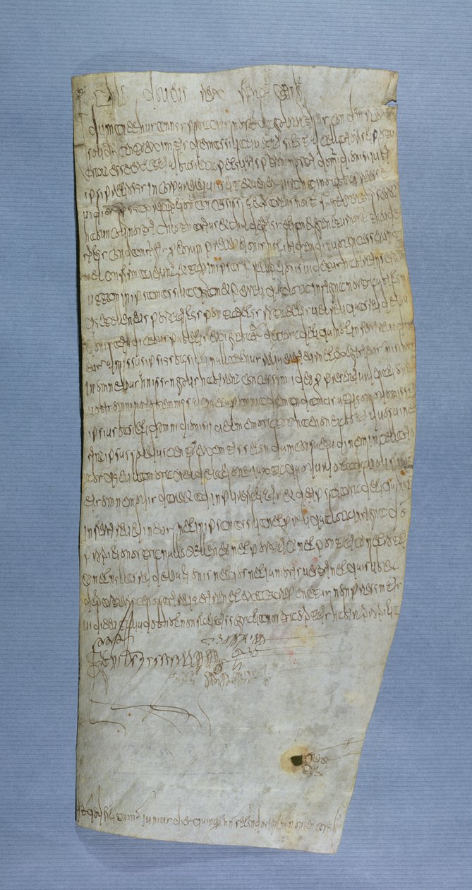 Privilegium Clovis III (682-695) udělené opatství Saint-Denis, 691 (pero a inkoust na pergamenu) od Merovingian