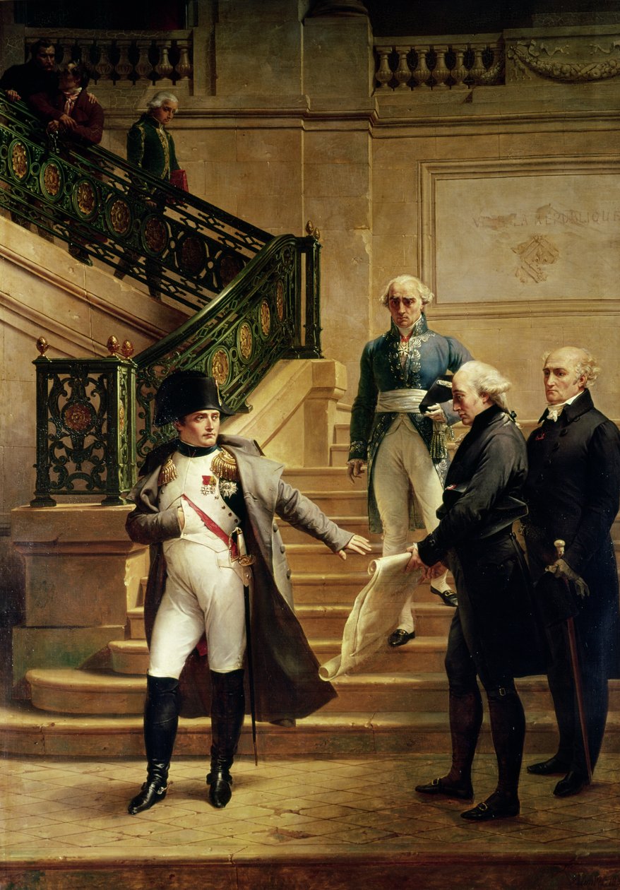 Napoleon I (1769-1821) v Palais Royal přijat prezidentem tribunálu a odmítnutí plánů Percier nebo Fontaine, 1807 od Merry Joseph Blondel