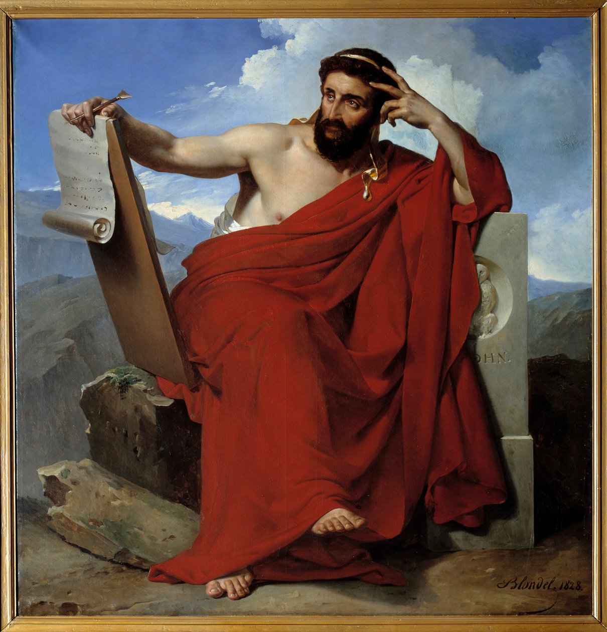 Portrét Solona zákonodárce a básníka z Athén (asi 640-asi 588 př.nl) Obraz Merryho Josepha Blondela (1781-1853) 1828 Amiens, Musee de Picardie - Portrét básníka a zákonodárce Solona z Athén (asi 640-c. 588 před naším letopočtem). Obraz Merry Joseph Blondel od Merry Joseph Blondel