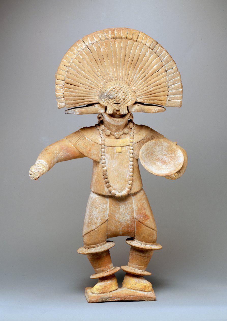 Tanečnice s čelenkou (kameninové zboží) (viz také 422924) od Mesoamerican