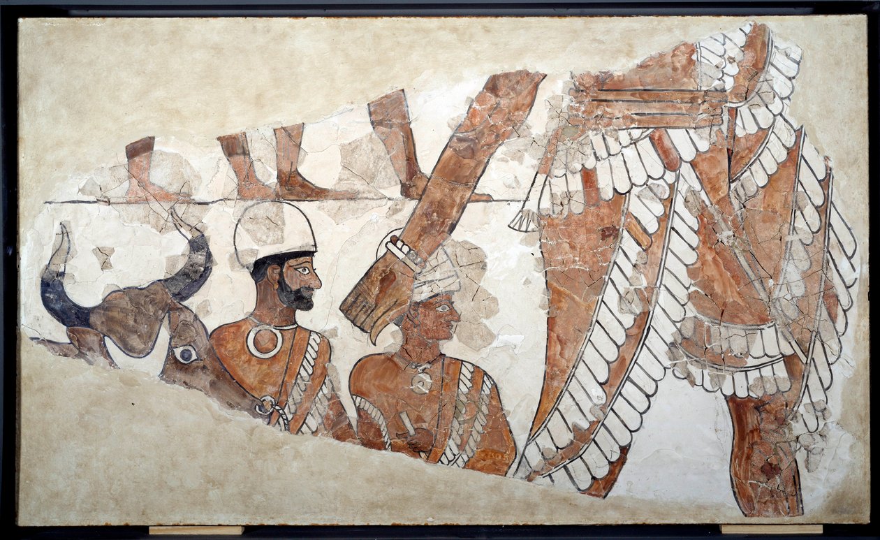 Mezopotámie: řád obětí. Detail fresky paláce Zimri Lim (kolem 1782-1759). 18. století před naším letopočtem. Od Mari. Paříž, muzeum Louvre od Mesopotamian