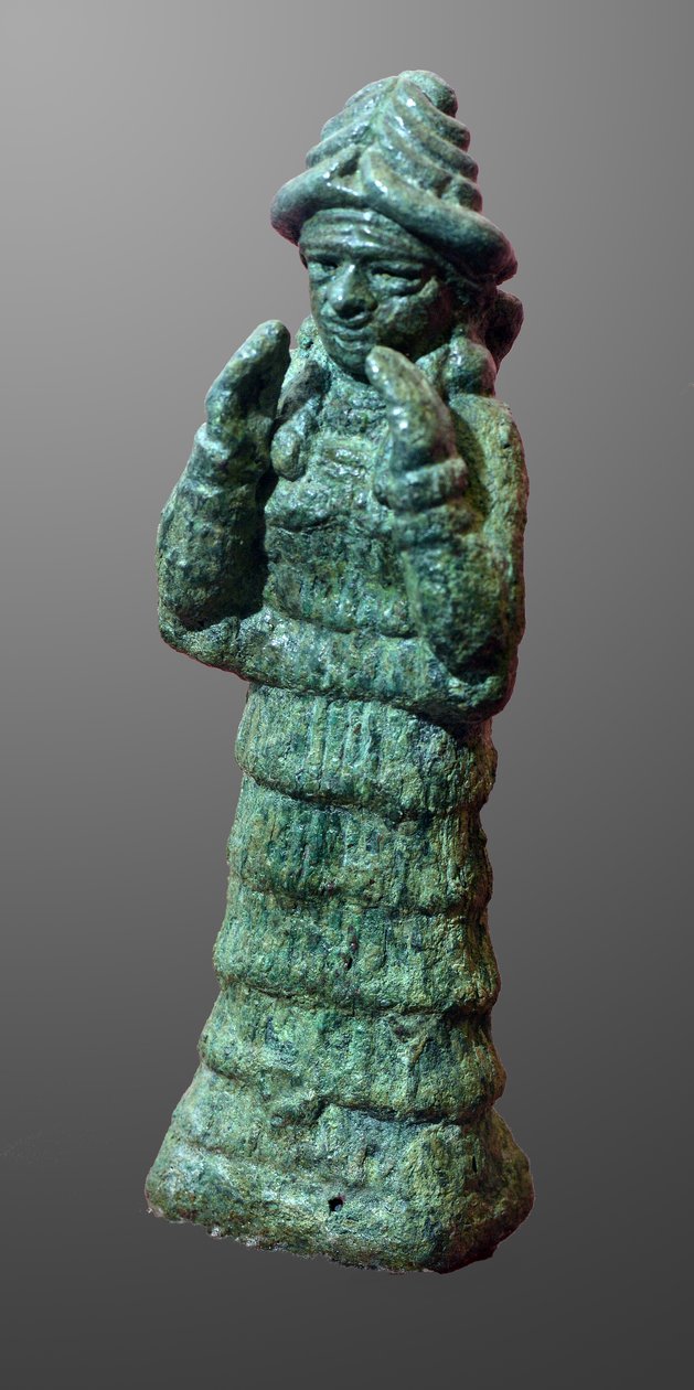 Bronzová figurka bohyně strážkyně LAMA, Mezopotámie cca 2035-1794 př.nl (bronz) od Mesopotamian Mesopotamian