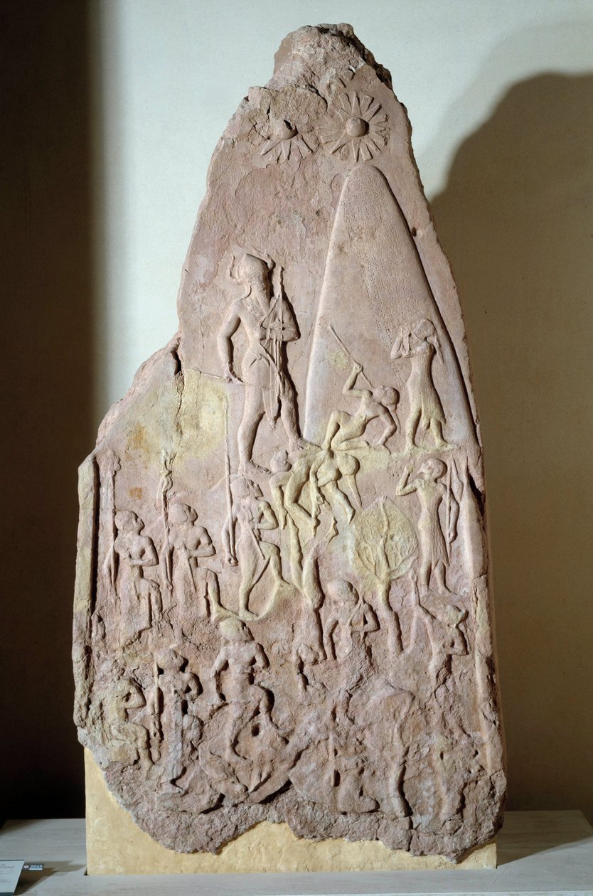 Mezopotámie: stéla v červeném gresu vítězství Narama Sina. Období Agade (kolem 2350-2200 př. Kr.). Od Accad. Paříž, muzeum Louvre od Mesopotamian Mesopotamian