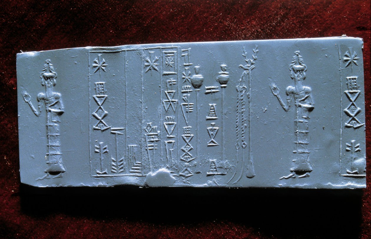 Orientální umění: pečeť lékaře Ur-Lugala (Ur Lugal, 3. tisíciletí př. n. l.), starověk Asie. muzeum Louvre od Mesopotamian Mesopotamian