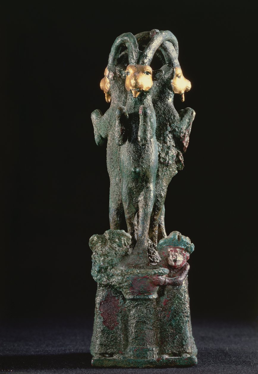 Posvátný strom vytvořený ze tří koz, z Larsy, jižní Mezopotámie, kolem roku 1750 př.nl (bronz a zlato) od Mesopotamian Mesopotamian