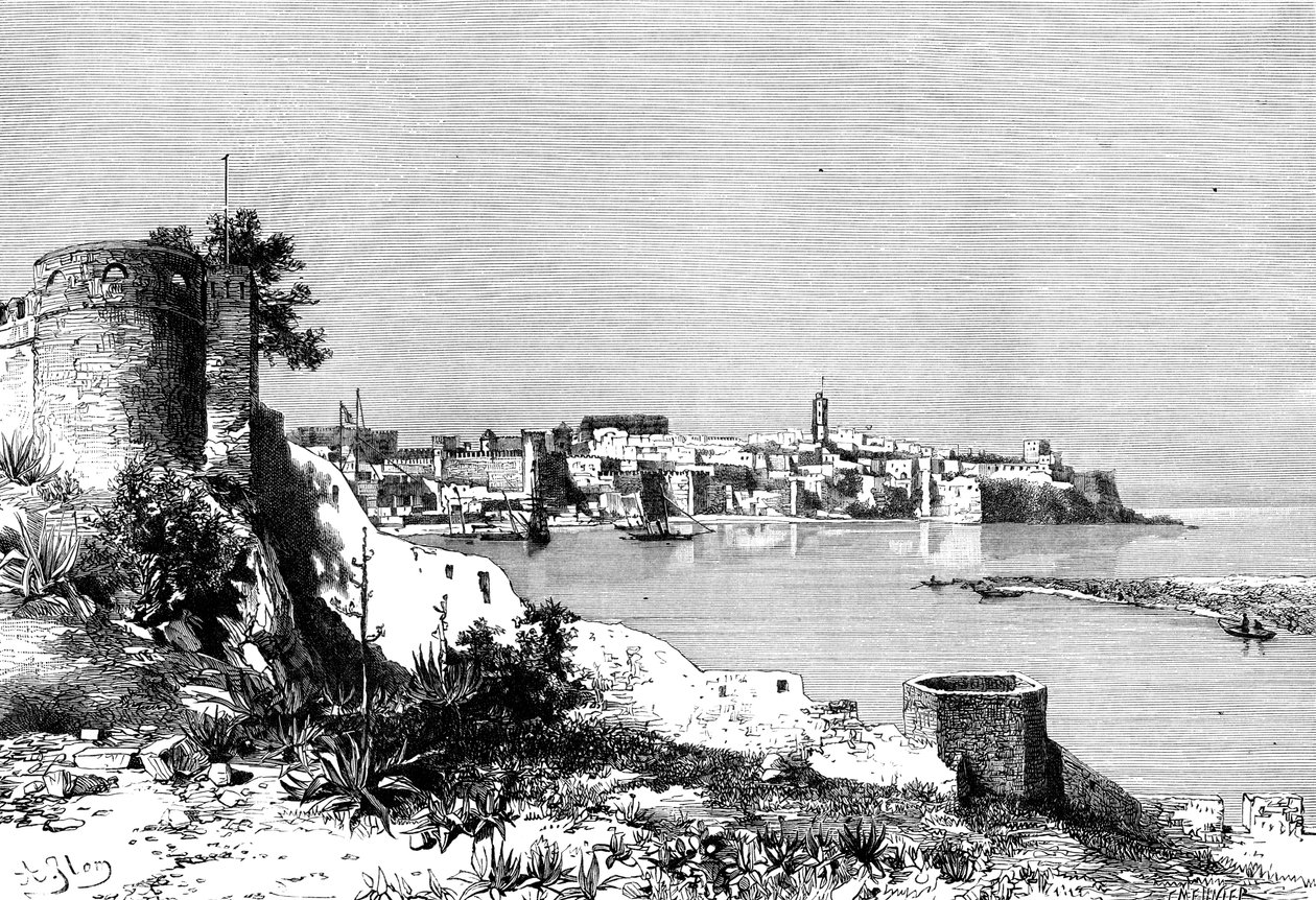 Rabat a ústí řeky Bou-Regreg, Maroko, 1895. od Meunier