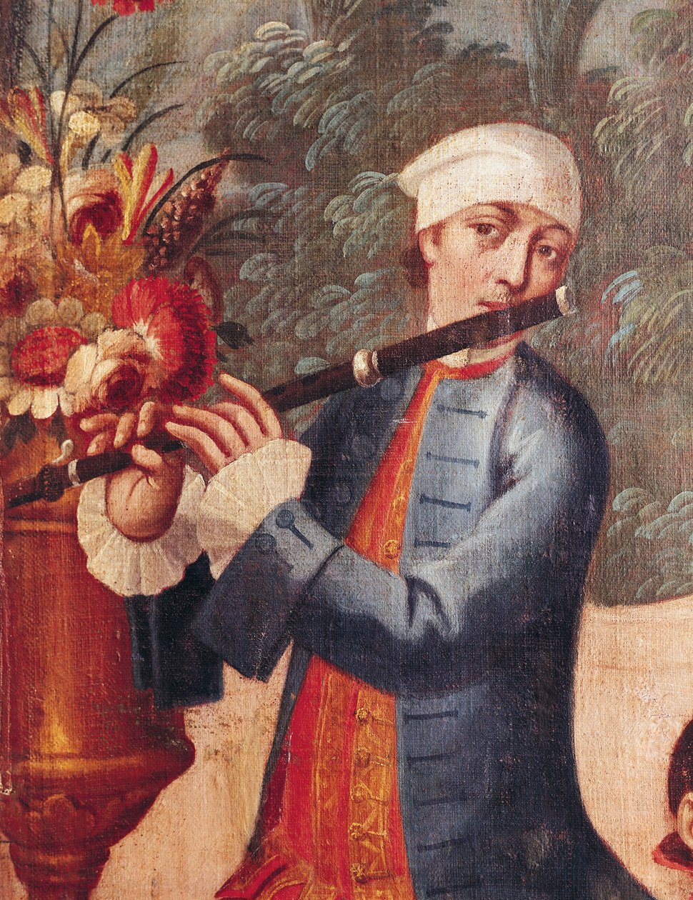 Flétnista, detail z obrazovky od Mexican School